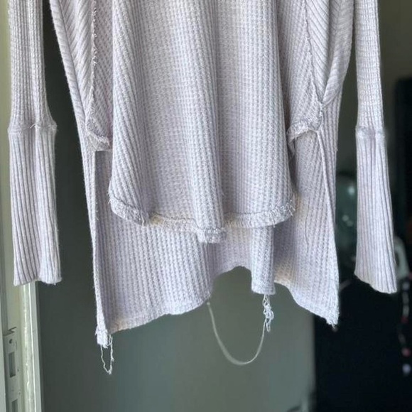 Free People Pink Distressed Knit Top Boho Style - Picture 3 of 7